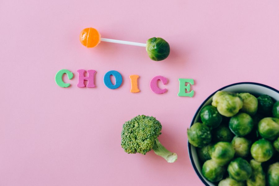 Opciones de alimentos saludables y dulces