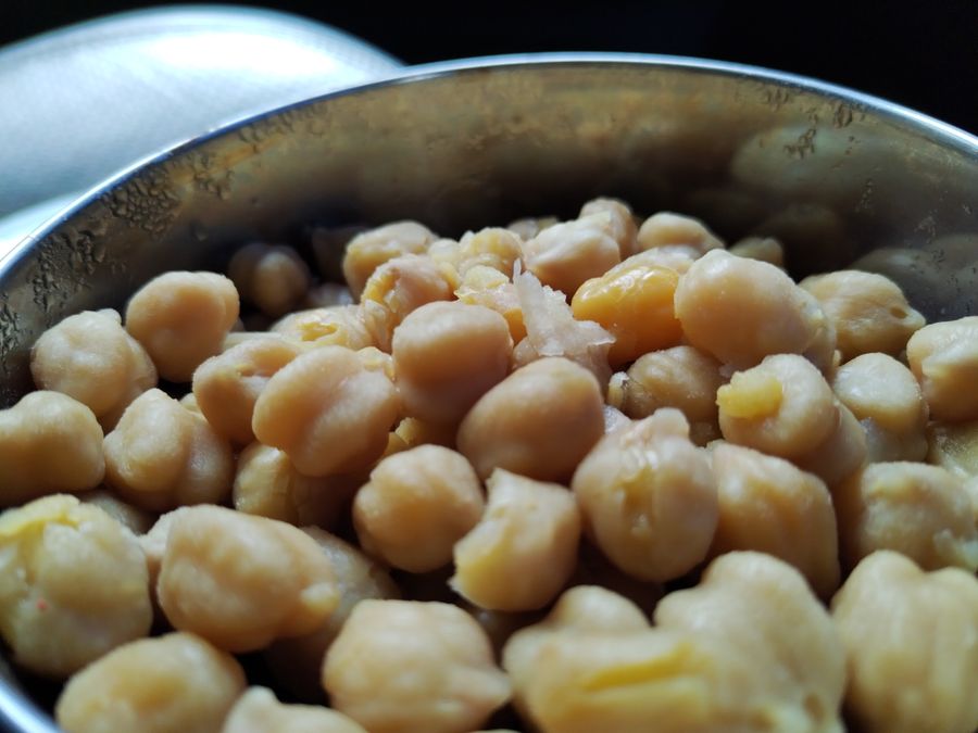 Proteínas vegetales de garbanzos cocidos