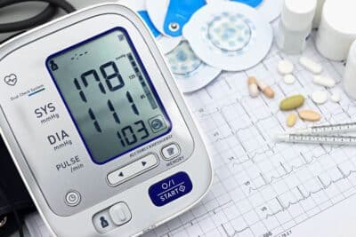 Tensiómetro digital con ECG y medicamentos