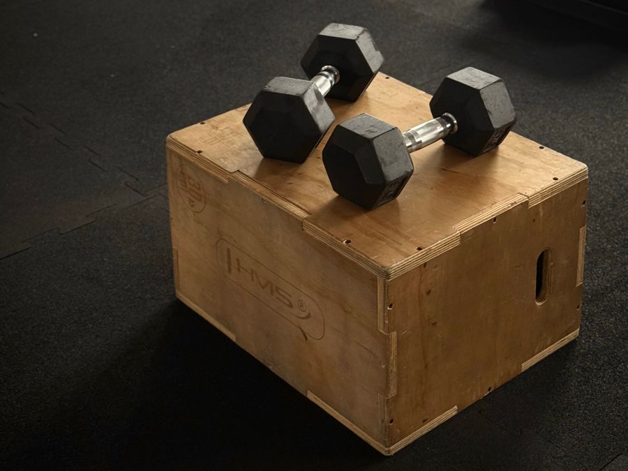 Mancuernas hexagonales de gimnasio